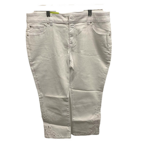 INC White Denim "Straight Leg" Cropped Jeans